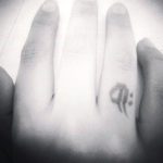 Renu Desai right ring finger tattoo