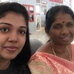 Riythvika with her mother