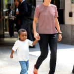 Sandra Bullock with her son