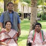 Ajit Jogi with his wife and son