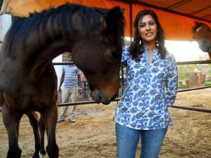 Chhavi Rajawat with a horse
