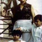 David Headley as a child, with his mother and younger sister