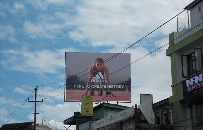 Hima Das' Photo on a billboard of Adidas