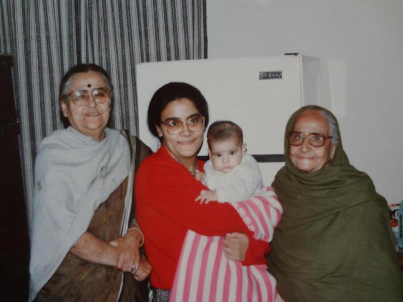 Namita Bhattacharya (Centre) With Her Mother, Rajkumari Kaul (Extreme Left) And Maternal Grand mother (Extreme Right)