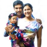 Nandamuri Tarakaratna with his wife Alekya Reddy and daughter Nishka