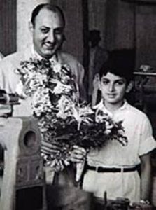 Nusli Wadia in his childhood with his father