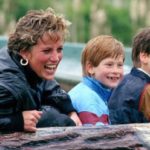 Princess Diana with Prince harry and Prince William