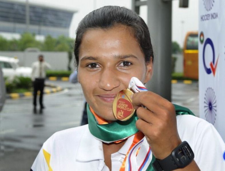 Rani Rampal With The Bronze Medal