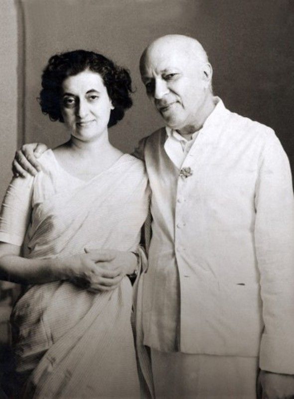 Jawaharlal Nehru With His Daughter, Indira Gandhi