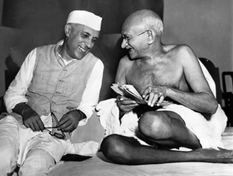 Jawaharlal Nehru With Mahatma Gandhi