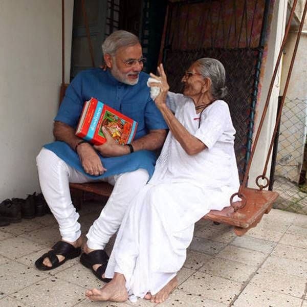 Narendra Modi With His Mother