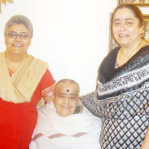 Rajkumari Nanda (centre), Namita Bhattacharya (left), and Nandita Nanda (right)
