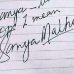 Sanya Malhotra's signature