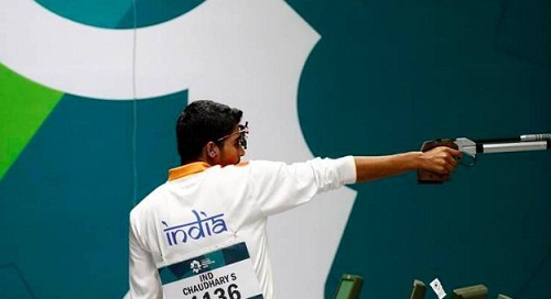 Saurabh Chaudhary performing in the Asian Games 2019