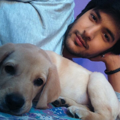 Shivin Narang with his pet dog