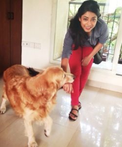 Sugandha with her pet dog