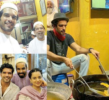 Taher Shabbir while cooking sweet dishes at his father's shop in Mumbai