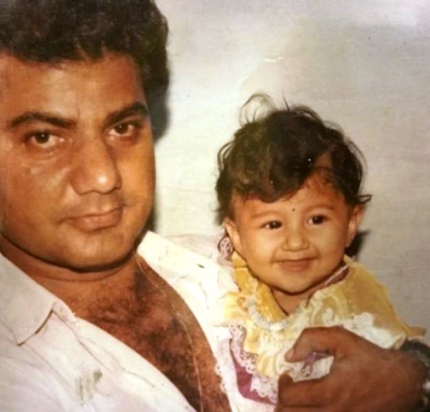 A Childhood Picture of Jasleen Matharu With Her Father