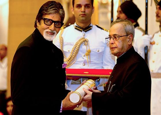 Amitabh Bachchan; Amitabh Bachchan receiving Padma Vibhushan