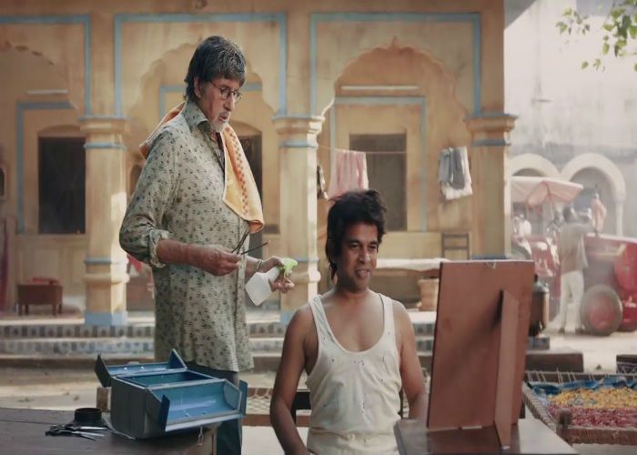 Ishtiyak Khan with Amitabh Bachchan in a TV commercial