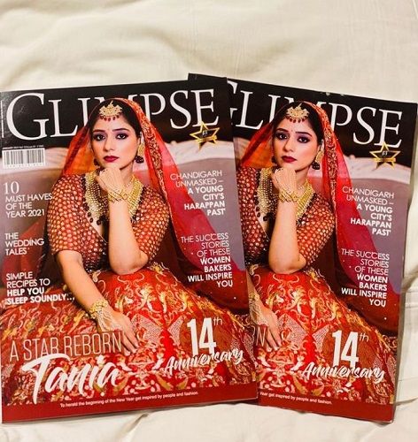 Tania featured on a cover of Glimpse