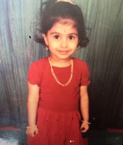 Anusha Mani in her childhood
