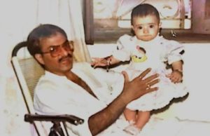Raashi Sood with her father- Childhood Picture
