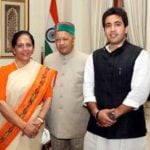 Virbhadra Singh with his Wife and Son