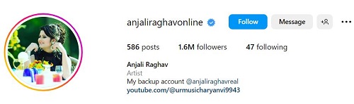 Anjali Raghav's Instagram account