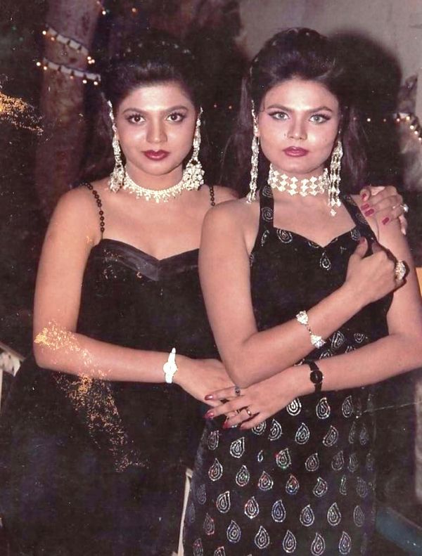 Usha Sawant (left) and Rakhi Sawant (right)