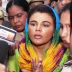 Rakhi Sawant in the district courts in Ludhiana after getting a bail in 2017