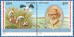 Salim Ali on postal stamp