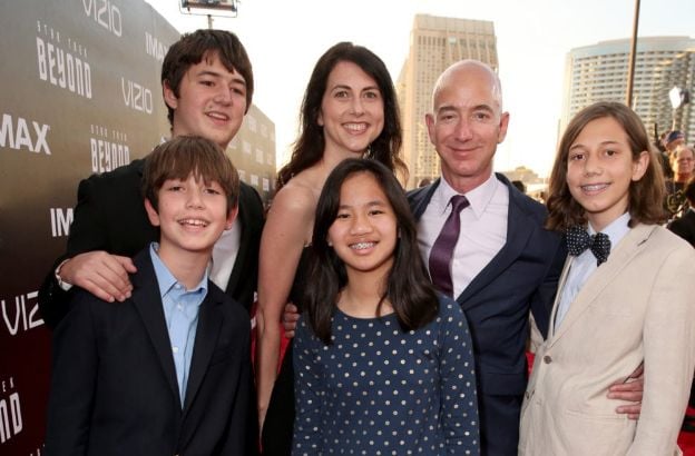 Jeff Bezos With His Wife And Children