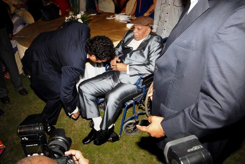 Ramakant Achrekar Sitting On Wheelchair