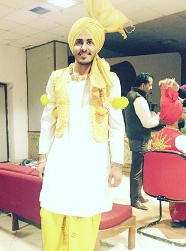 Tyson Sidhu as a Bhangra participant during his college function