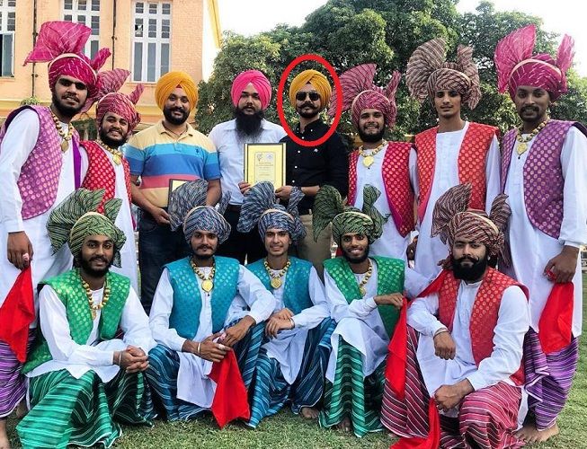 Supneet Singh with his team of Bhangra students