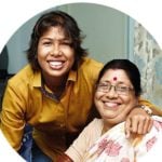 Jhulan Goswami with her mother