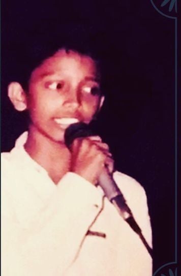 Nakash Aziz performing in a show during his childhood