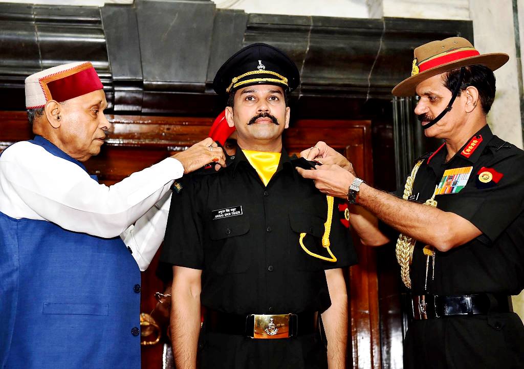 Anurag Thakur Being Commissioned As An Officer Of The Territorial Army