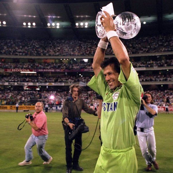 Imran Khan Holding The 1992 ICC Cricket World Cup
