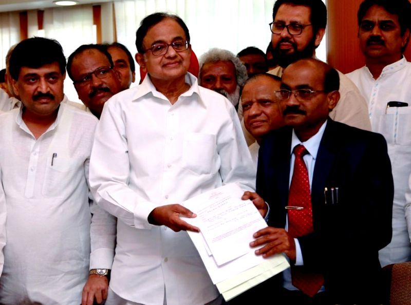 P. Chidambaram Filing His Nomination For The Rajya Sabha