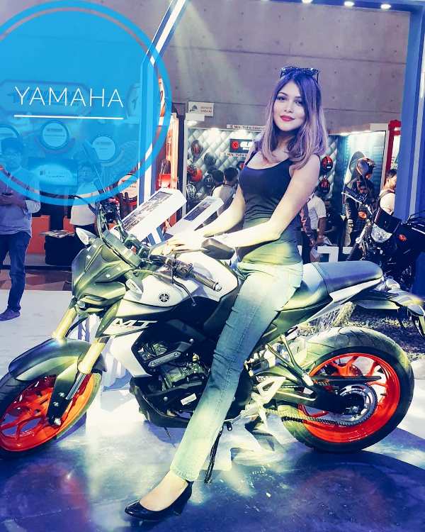 Peya Jannatul Posing With A Yamaha Bike
