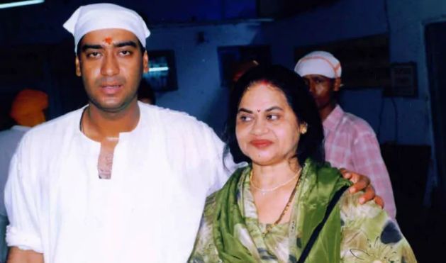Veena Devgan with her son, Ajay Devgan
