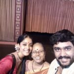Abhirami Venkatachalam with her mother and brother