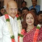 Vijaya Nirmala with her husband, Krishna Ghattamaneni