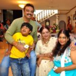 Vijaya Nirmala with her son, daughter in law and grandchild