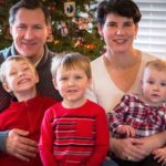 Amy McGrath with her husband and children