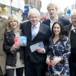 Boris Johnson with wife Marina, siblings Rachel, Jo and Leo and father Stanley