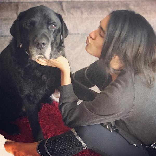Nityaami Shirke with her pet dog