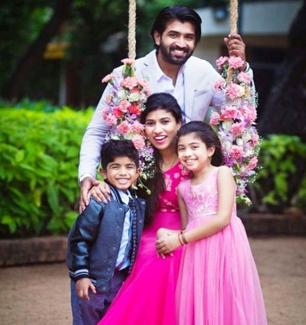 Arun Vijay with His Wife and Children
